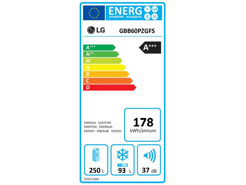 LG GBB60PZGFS Alulfagyasztós kombinált hűtőszekrény