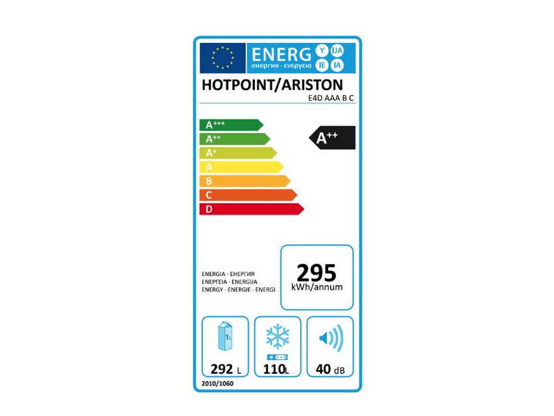 HOTPOINT E4D AAA B C Alulfagyasztós kombinált hűtőszekrény