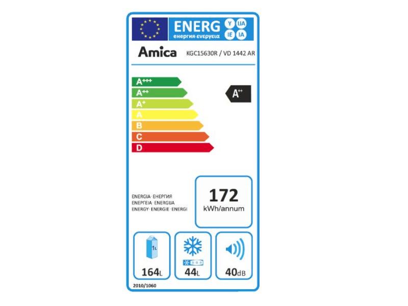 AMICA KGC15630R Felülfagyasztós kombinált hűtőszekrény
