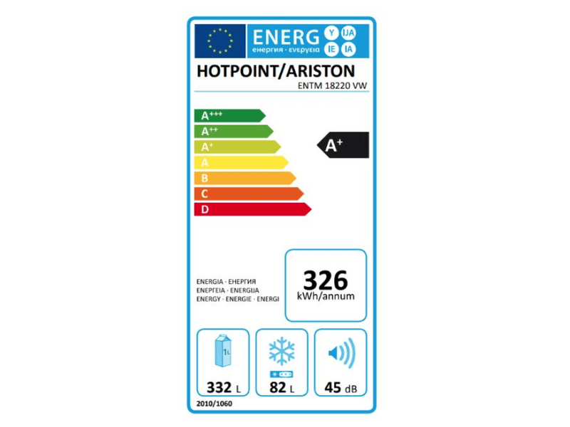 HOTPOINT ARISTON ENTM18220VW Felülfagyasztós kombinált hűtőszekrény