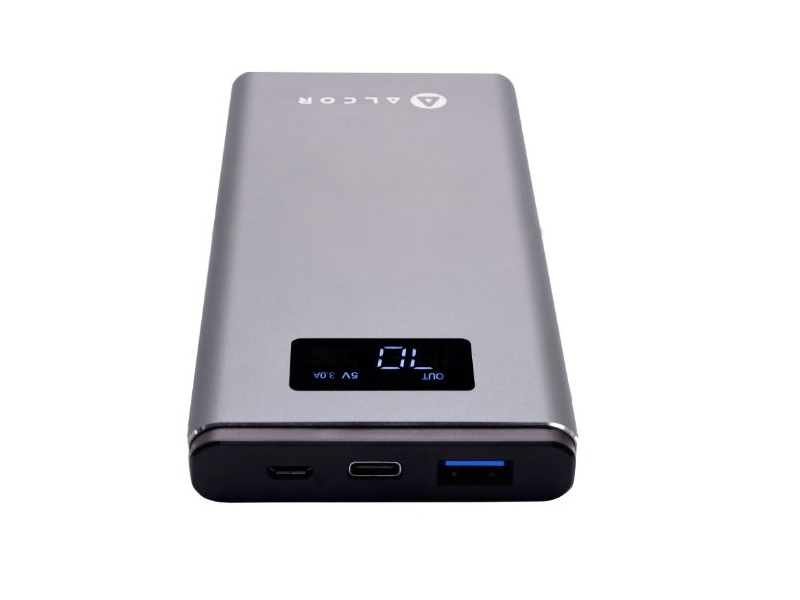 ALCOR QC10000G 10000 mAh Külső akkumulátor szürke