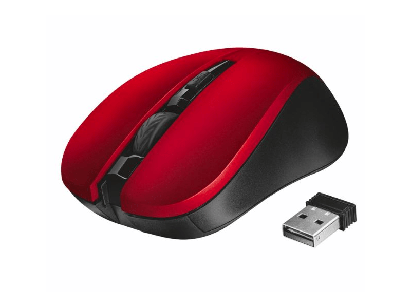 TRUST 21871 Mydo SIlent Vezeték nélküli egér, Piros