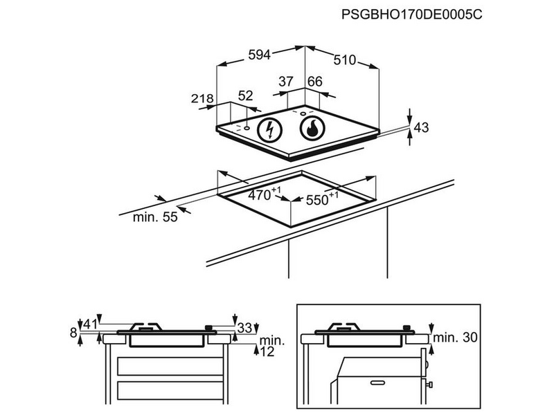 Zanussi ZGH62414XA Beépíthető gáz főzőlap