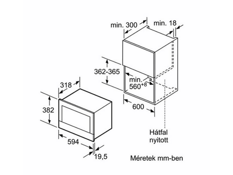 Bosch BFL634GB1 Beépíthető mikrohullámú sütő, Fekete