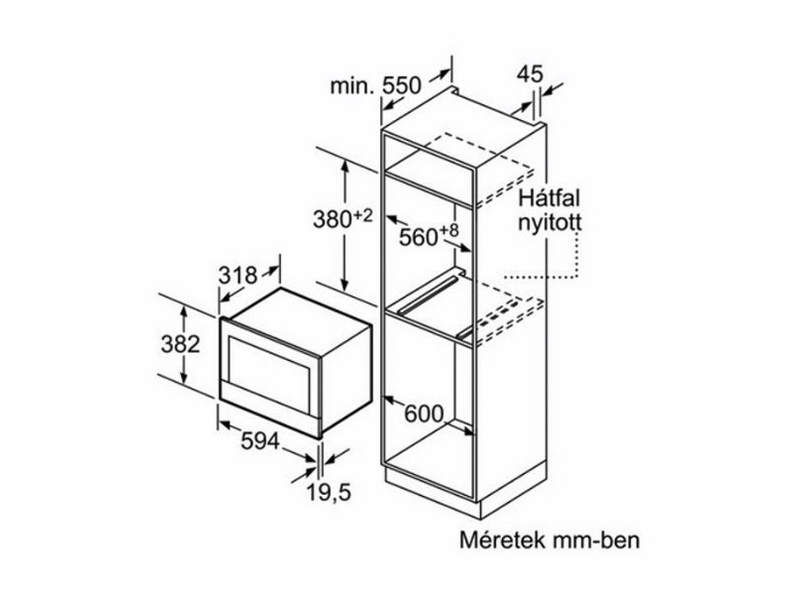 Bosch BFL634GS1 Beépíthető mikrohullámú sütő, Inox