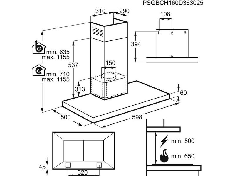 AEG DBB5660HM Kürtős páraelszívó