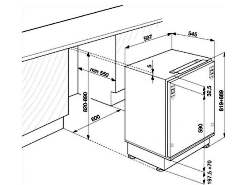 WHIRLPOOL ARZ 005/A+ Beépíthető egyajtós hűtőszekrény