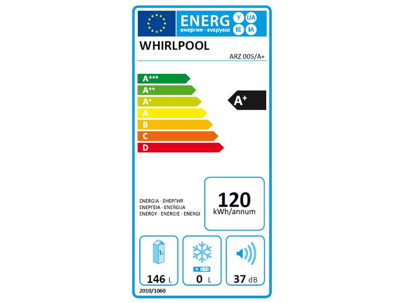 WHIRLPOOL ARZ 005/A+ Beépíthető egyajtós hűtőszekrény