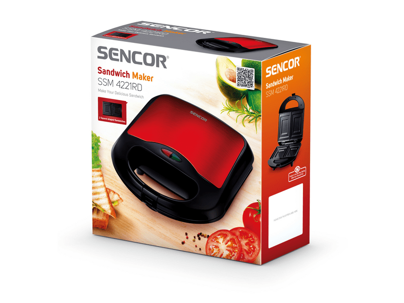 SENCOR SSM 4221RD aparat za sendviče, crveni