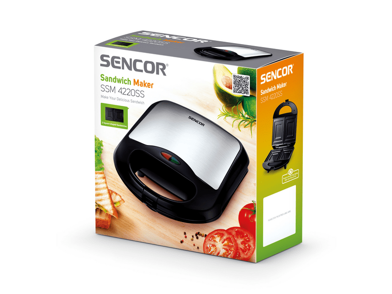 SENCOR SSM 4220SS Szendvicssütő, Inox