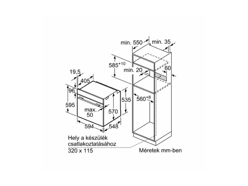 Bosch HBA554EB0 Beépíthető sütő