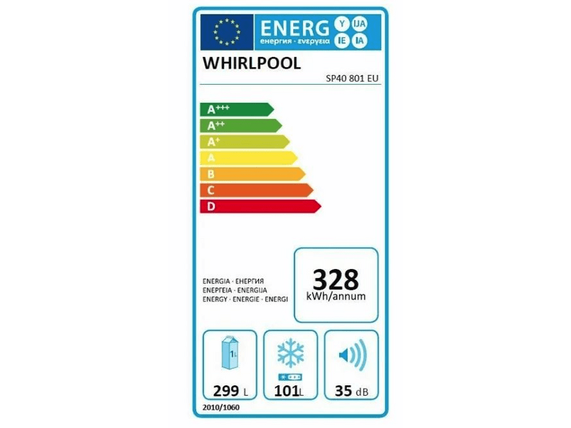 WHIRLPOOL SP40 801 EU Beépíthető kombinált hűtőszekrény