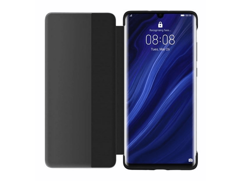 Huawei P30 Pro S-view Flip Védőtök, Fekete