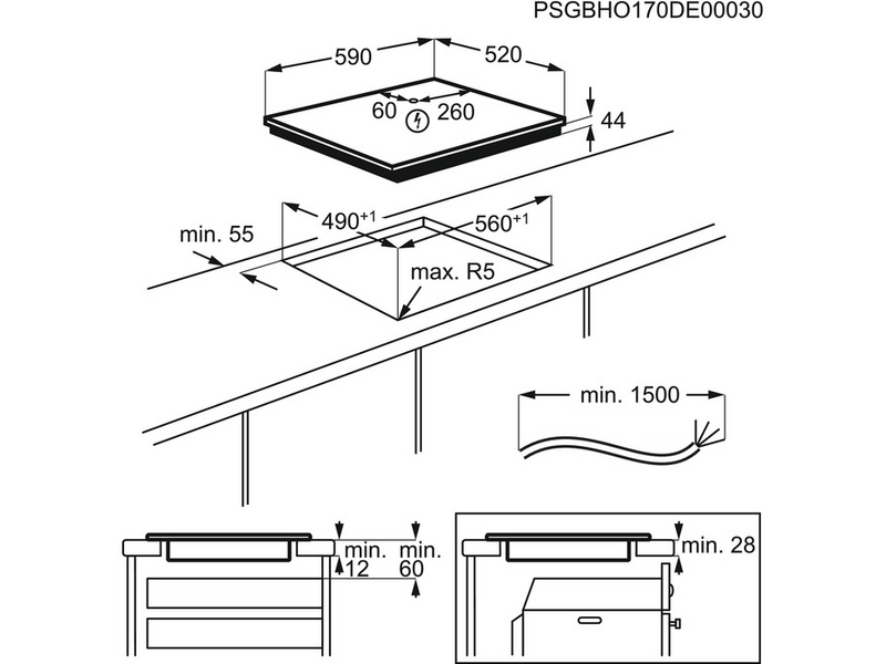 Electrolux EIV63440BW Ugradbena indukcijska ploča