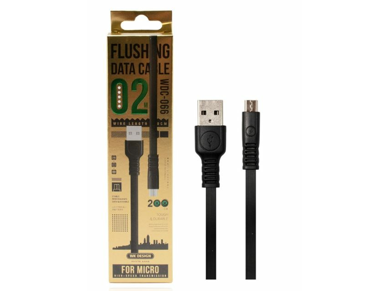 WK 602829 micro-USB - USB Adatkábel, Fekete