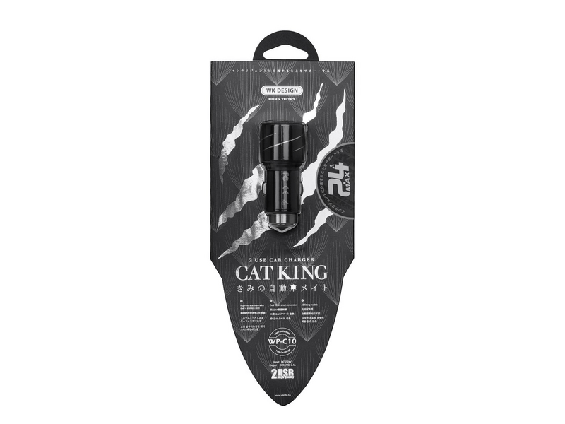 WK 284444 Catking 2USB 2.4A Autós töltő, Fekete