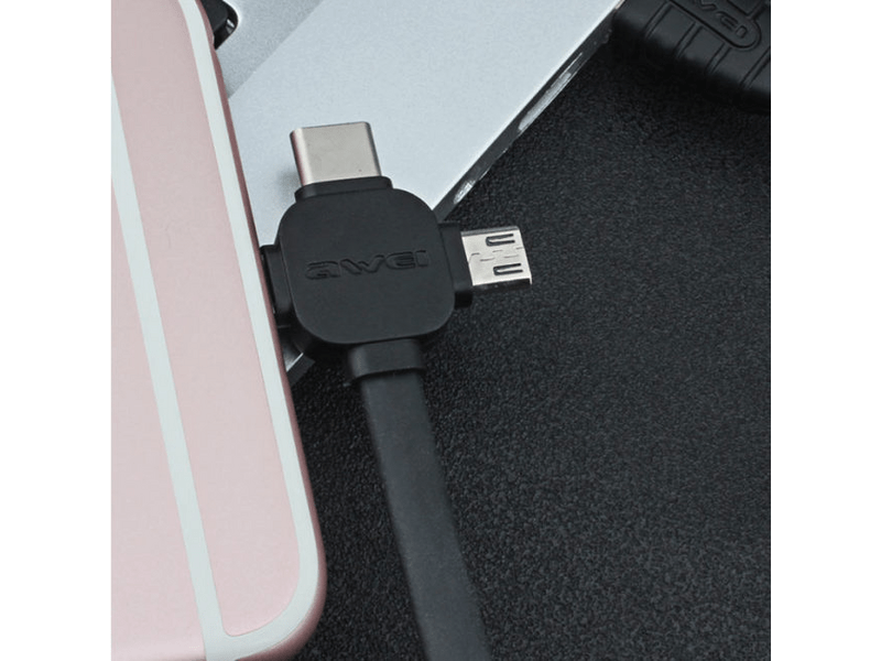 AWEI CL83 3az1-ben 2m adatkábel, Fekete