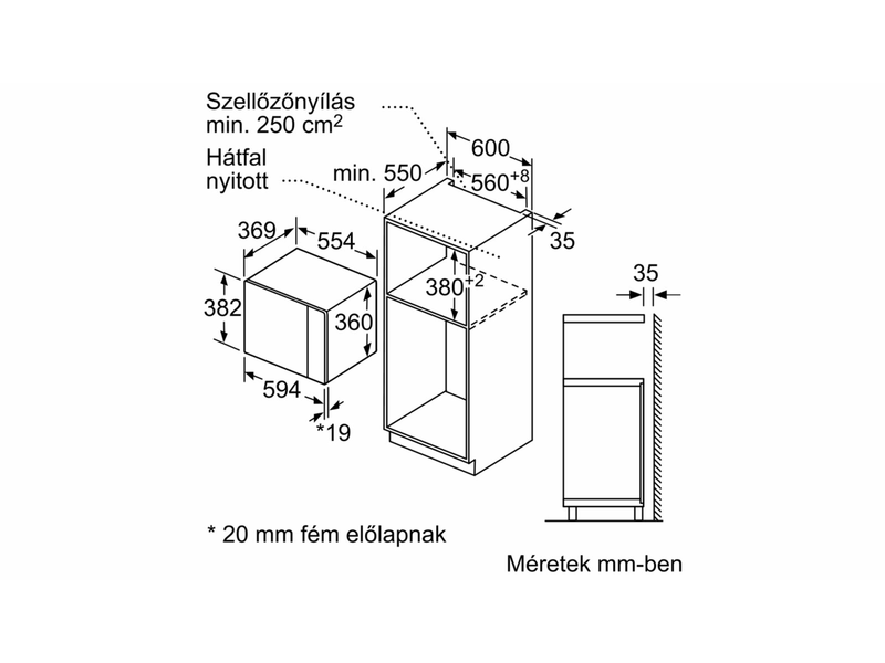 BOSCH BFL554MB0 Beépíthető mikrohullámú sütő