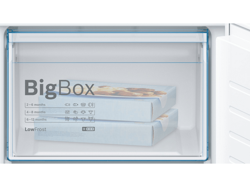 BOSCH KIV87VF30 Beépíthető alulfagyasztós kombinált hűtőszekény