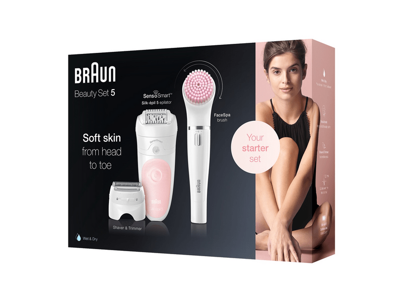 Braun Silk-épil Beauty Set 5 5/885 BS Wet & Dry epilátor 3 kiegészítővel