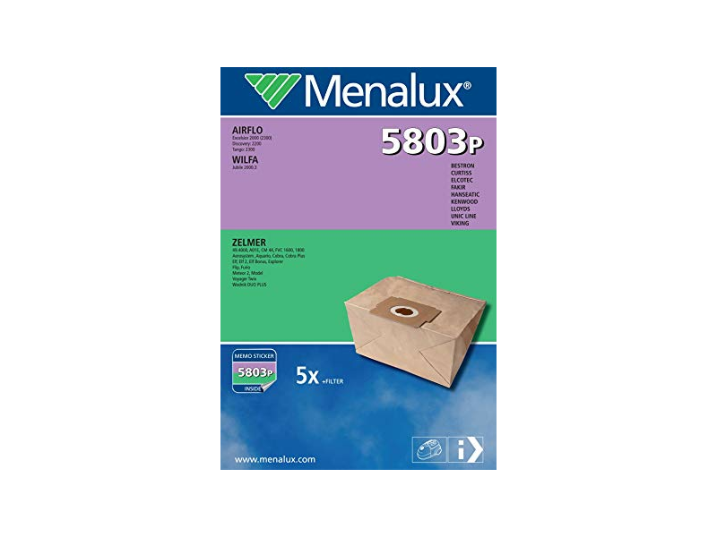 MENALUX 5803/P/A Papír porzsák+motor filter