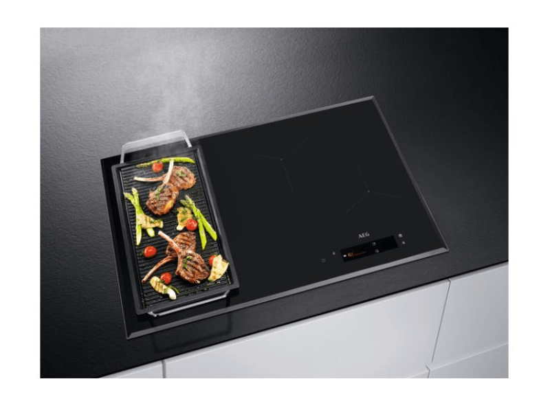 AEG IAE84851FB SenseFry beépíthető indukciós főzőlap, Hob2Hood, FlexiBridge funkció, 80 cm