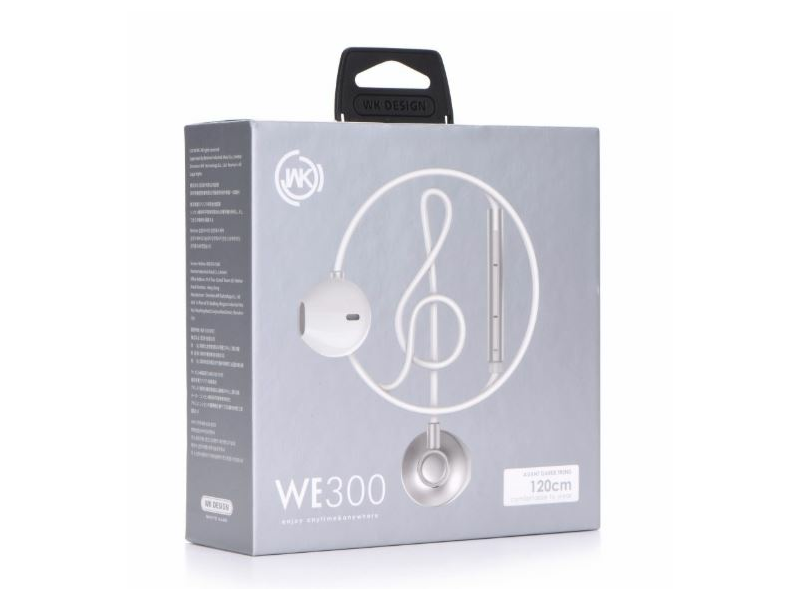 WK Design WE 300 (281917) Vezetékes fülhallgató, Ezüst