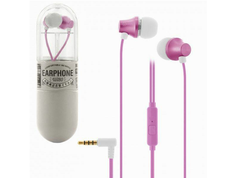 WK Design WI80 (600580) Vezetékes fülhallgató, Rózsaszín