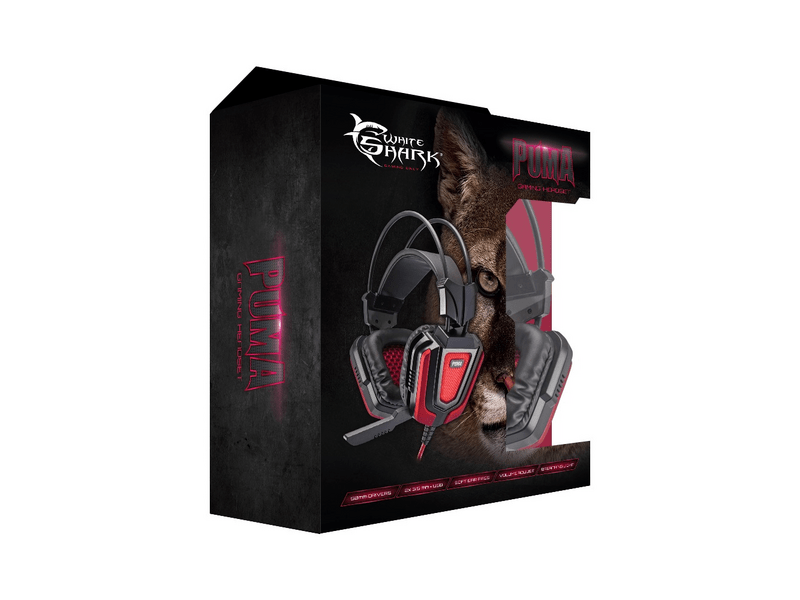 White Shark GH-1843 Puma Gamer fejhallgató fekete