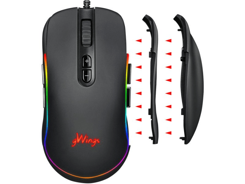 gWings 9800M Gamer egér 10 gombos, jobb és balkezes kialakítással