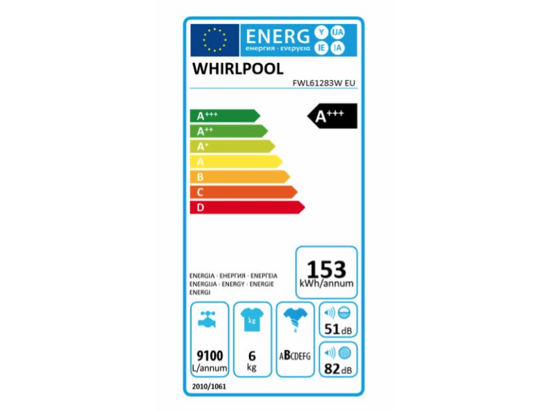 Whirlpool FWL61283W EU Elöltöltős mosógép