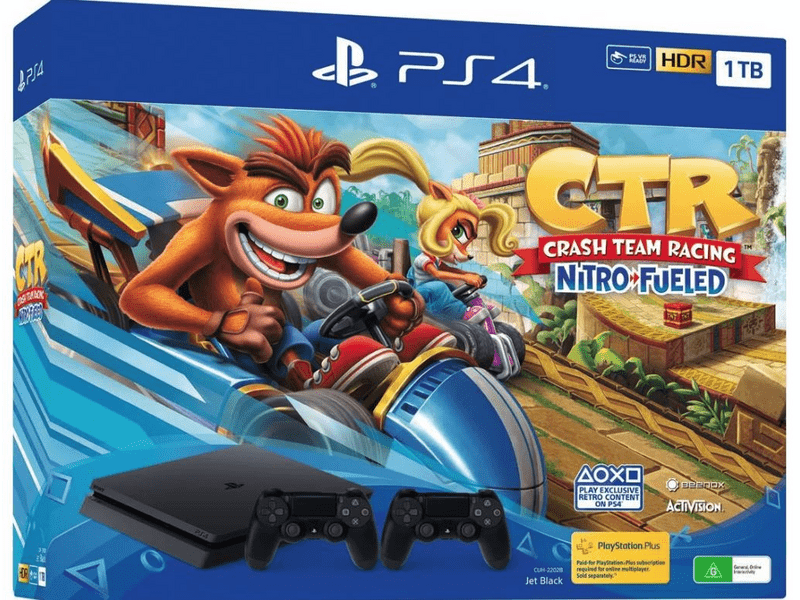 PlayStation4 Slim 1TB + Crash Team Racing + két Dualshock 4 kontroller
