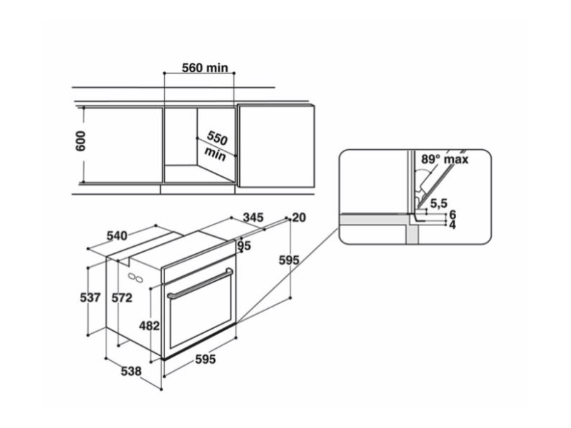 Whirlpool W7 OS4 4S1 P Beépíthető sütő