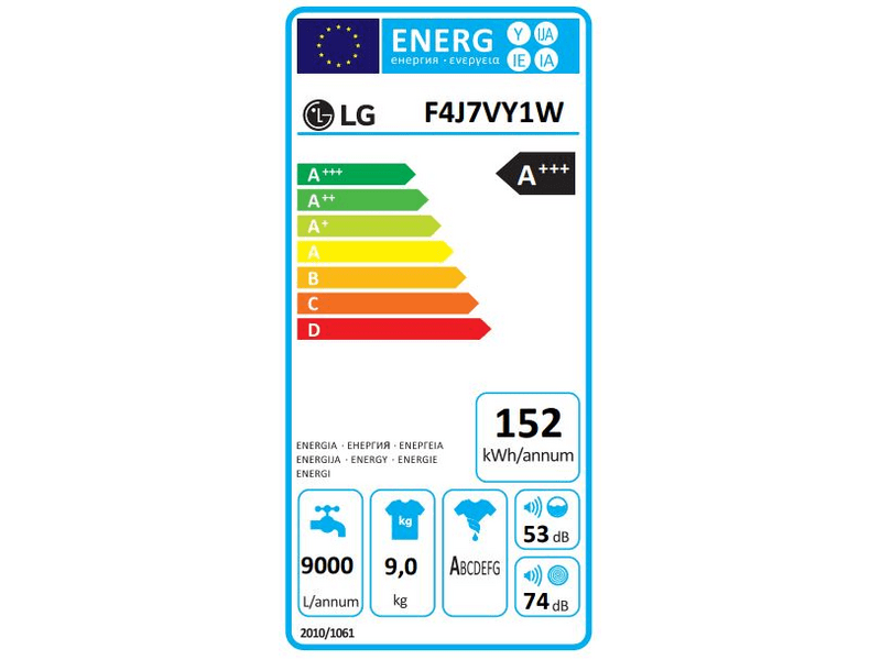 LG F4J7VY1W Elöltöltős mosógép