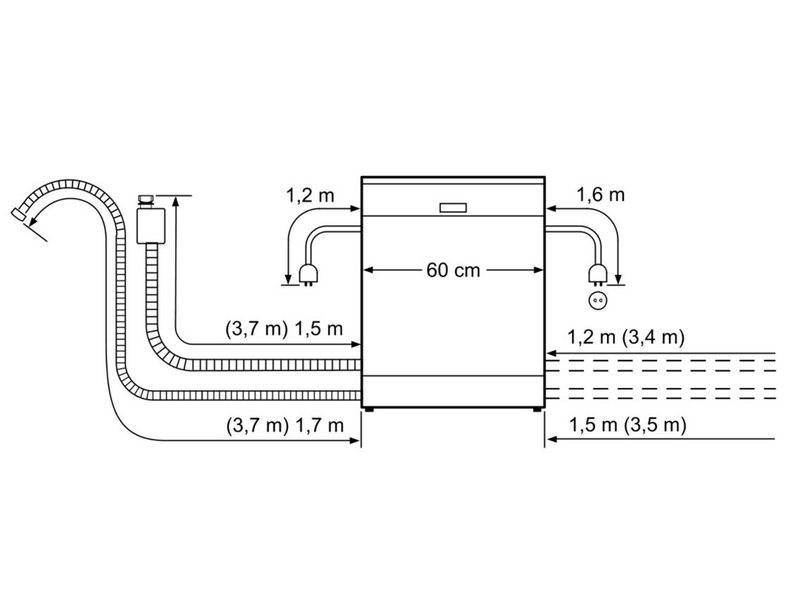 Bosch SMS40D22EU Szabadonálló mosogatógép, Fehér