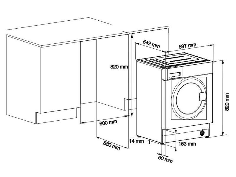 Beko WITV 8712 X0W Beépíthető mosógép, Fehér