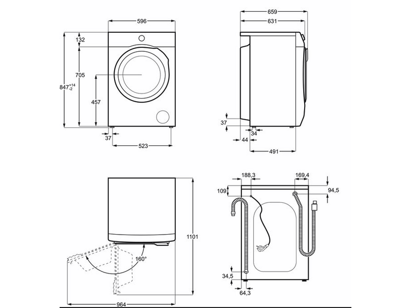 AEG L8FBC69SA AutoDose elöltöltős mosógép, 9 kg, 1600 f/p