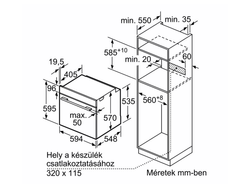 BOSCH HBB537BS0 Beépíthető sütő
