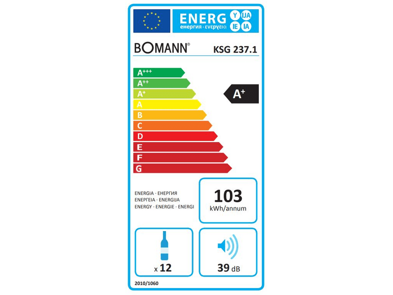 Bomann KSG 237.1 Egyajtós italhűtő, Ezüst