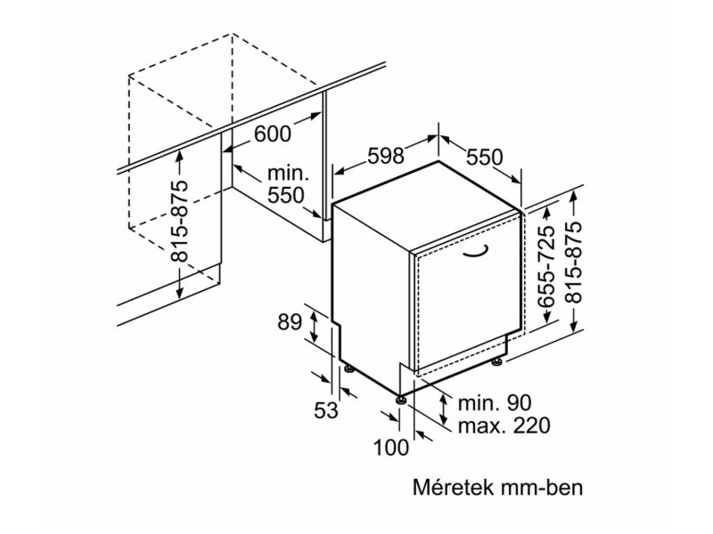 BOSCH SMV46KX04E Beépíthető mosogatógép