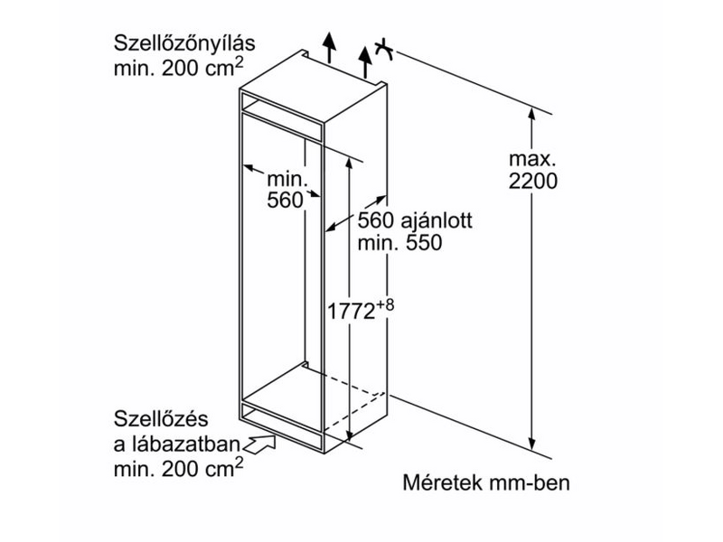 BOSCH KIV86VS30 Alulfagyasztós kombinált hűtőszekrény