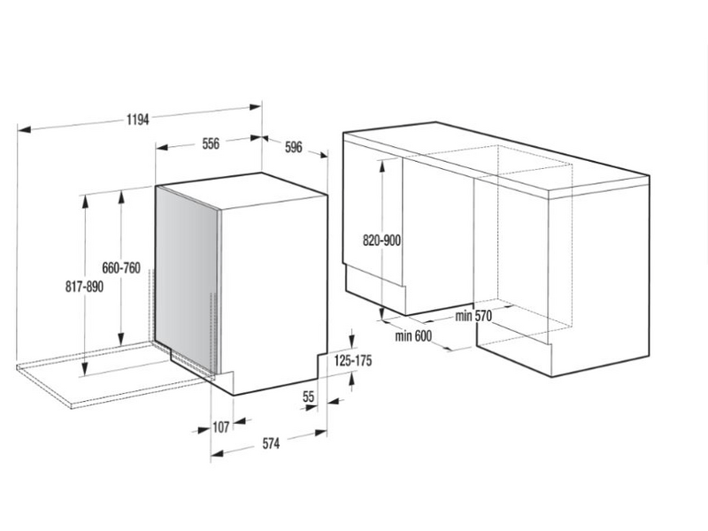 GORENJE GVSP 165 J Beépíthető mosogatógép