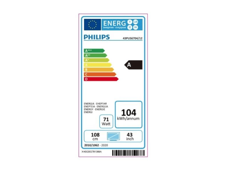 PHILIPS 43PUS6704/12 UHD Smart LED Ambilight televízió