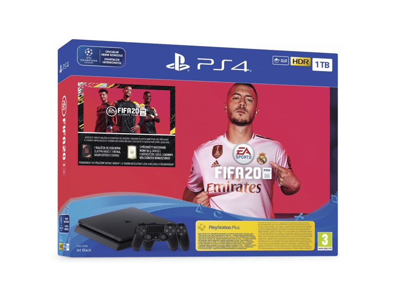 Sony PlayStation 4 Slim 1TB 2 db DualShock 4 kontrollerrel + FIFA 20