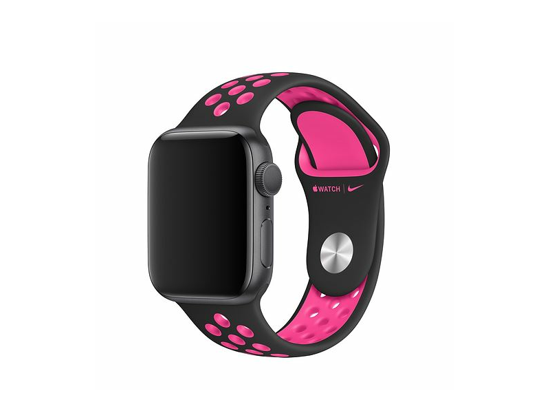 Apple MWU72ZM/A 40 mm-es fekete-rózsaszín robbanás színű Nike sportszíj – S/M és M/L