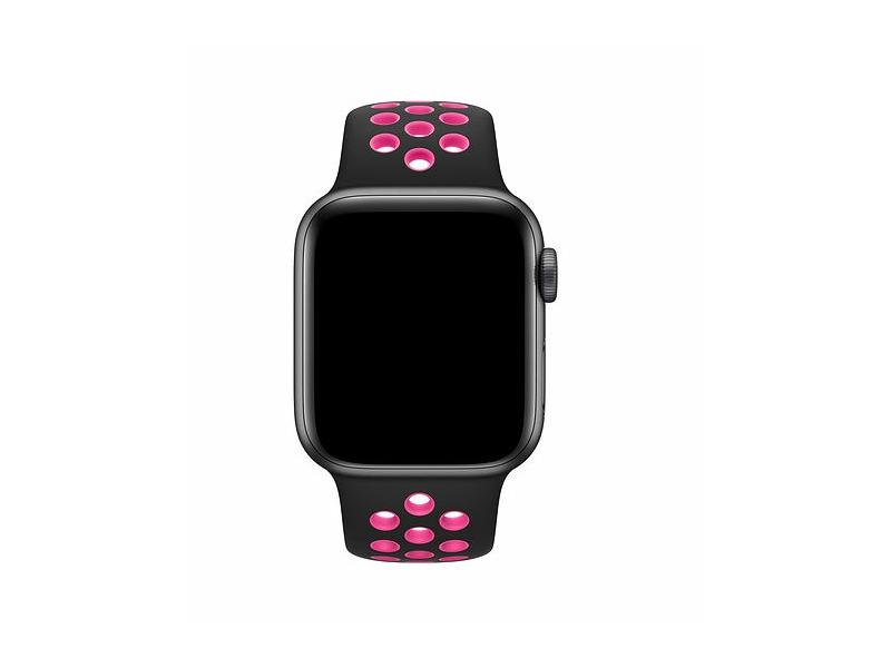 Apple MWU72ZM/A 40 mm-es fekete-rózsaszín robbanás színű Nike sportszíj – S/M és M/L