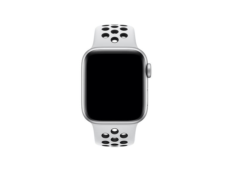 Apple MX8D2ZM/A 40 mm-es platinaszín-fekete Nike sportszíj – S/M és M/L