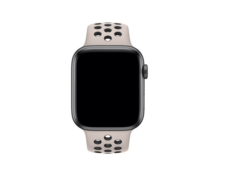 Apple MWUD2ZM/A 44 mm-es sivatagi homok-fekete Nike sportszíj – S/M és M/L