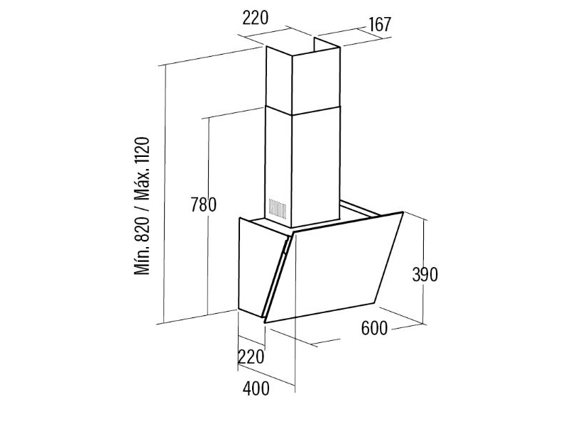 CATA AVLAKI 600 XGBK Kürtős páraelszívó