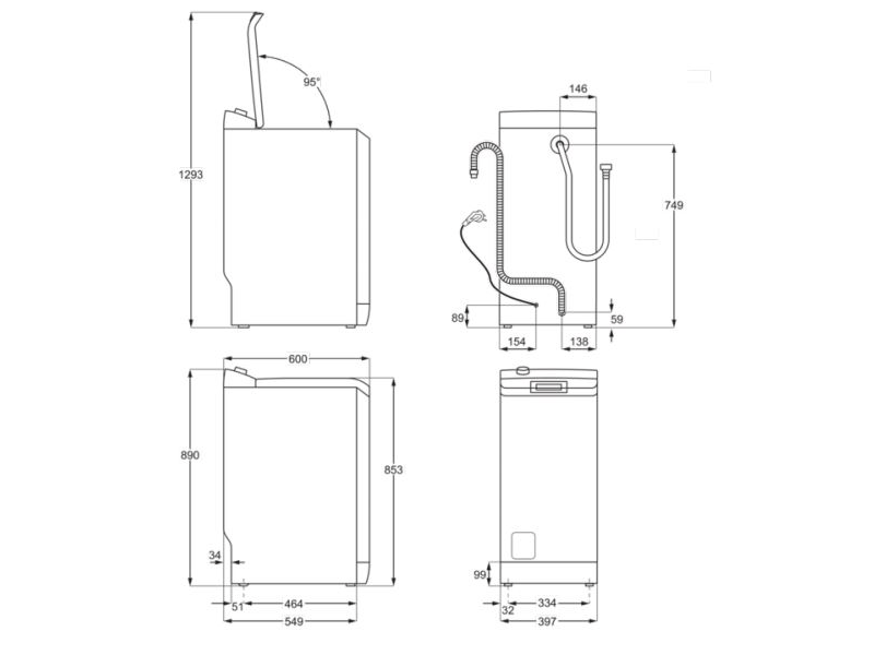 Electrolux EW6T3265H PerfectCare felültöltős mosógép, 6 kg, 1200 f/p